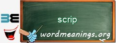 WordMeaning blackboard for scrip